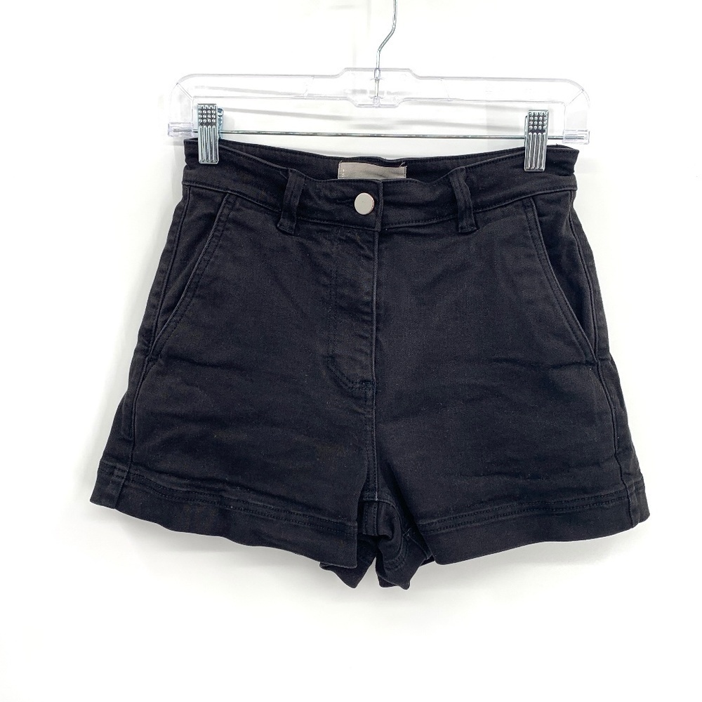 EVERLANE Black Rigid Denim High Rise Summer Jean Shorts Size 00